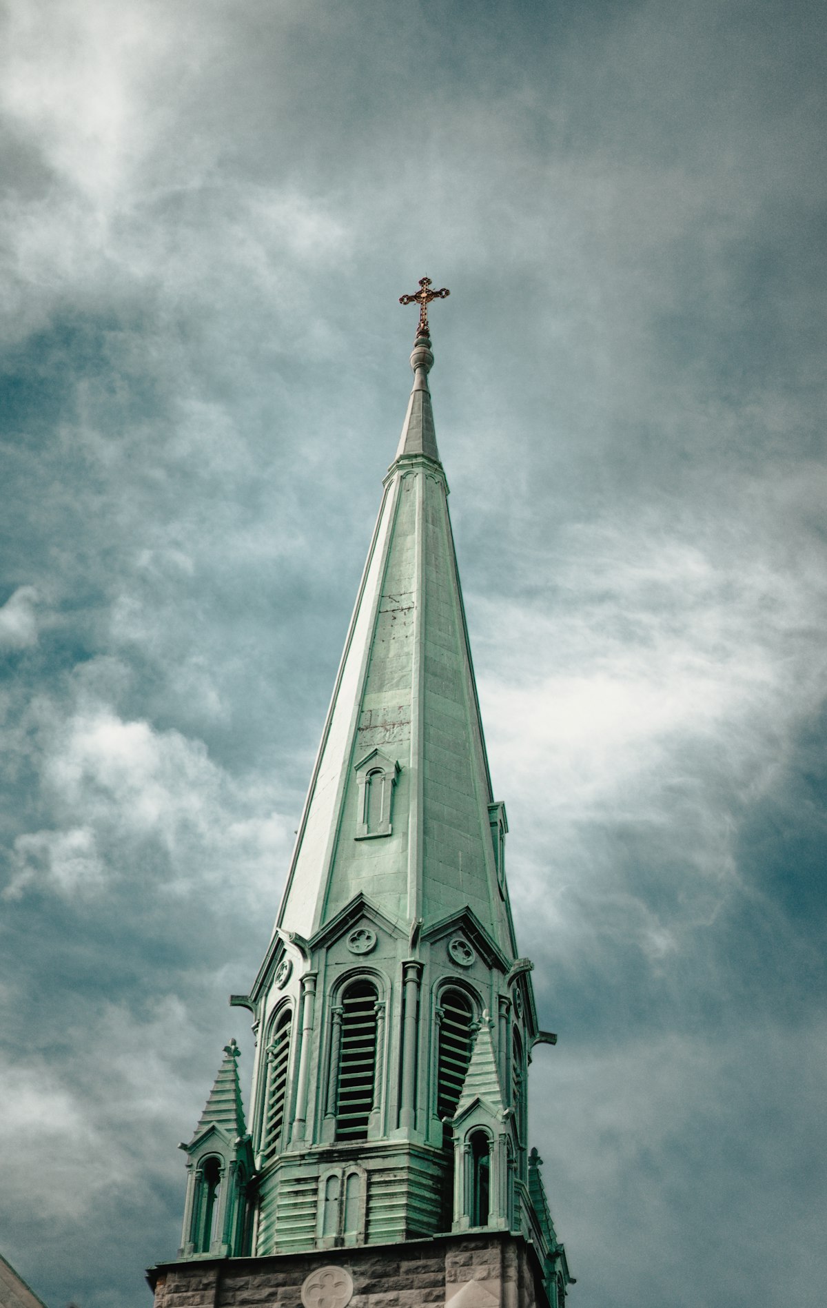 Church steeple against the sky